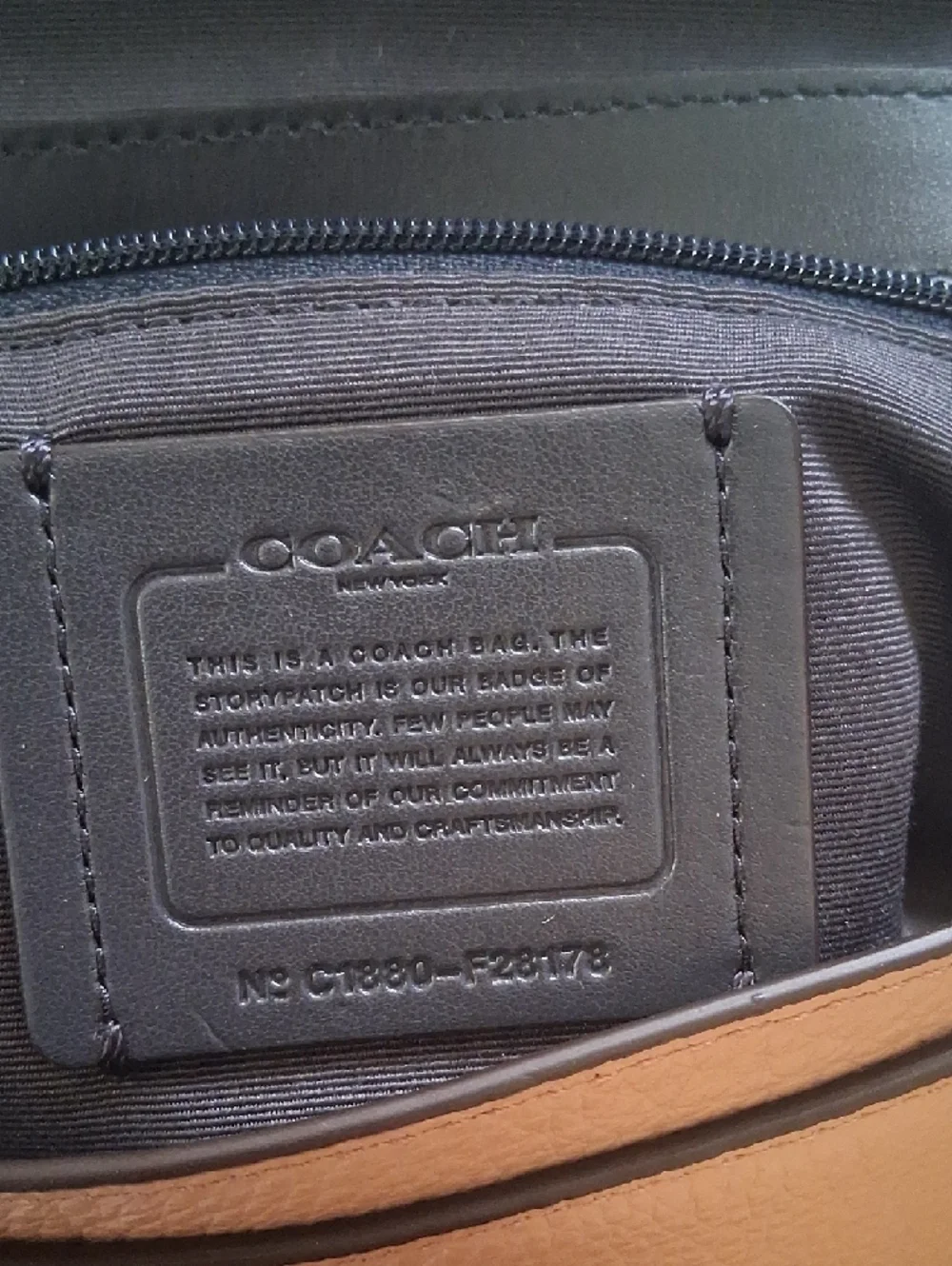 Coach Faye Leather & Suede Crossbody — NAVY BLUE & TAN - Picture 6 of 16